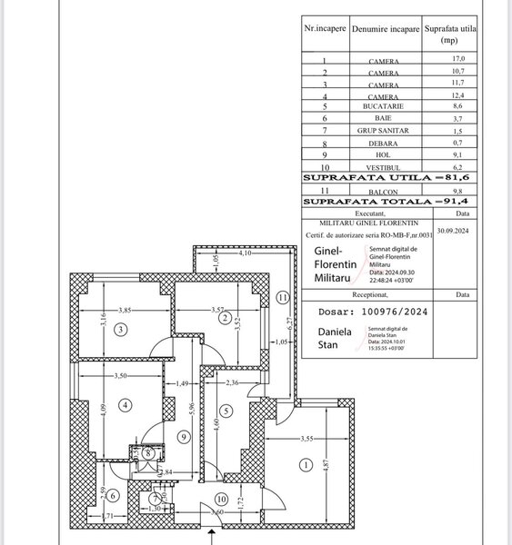 Militari, 4 camere confort 1 sporit,